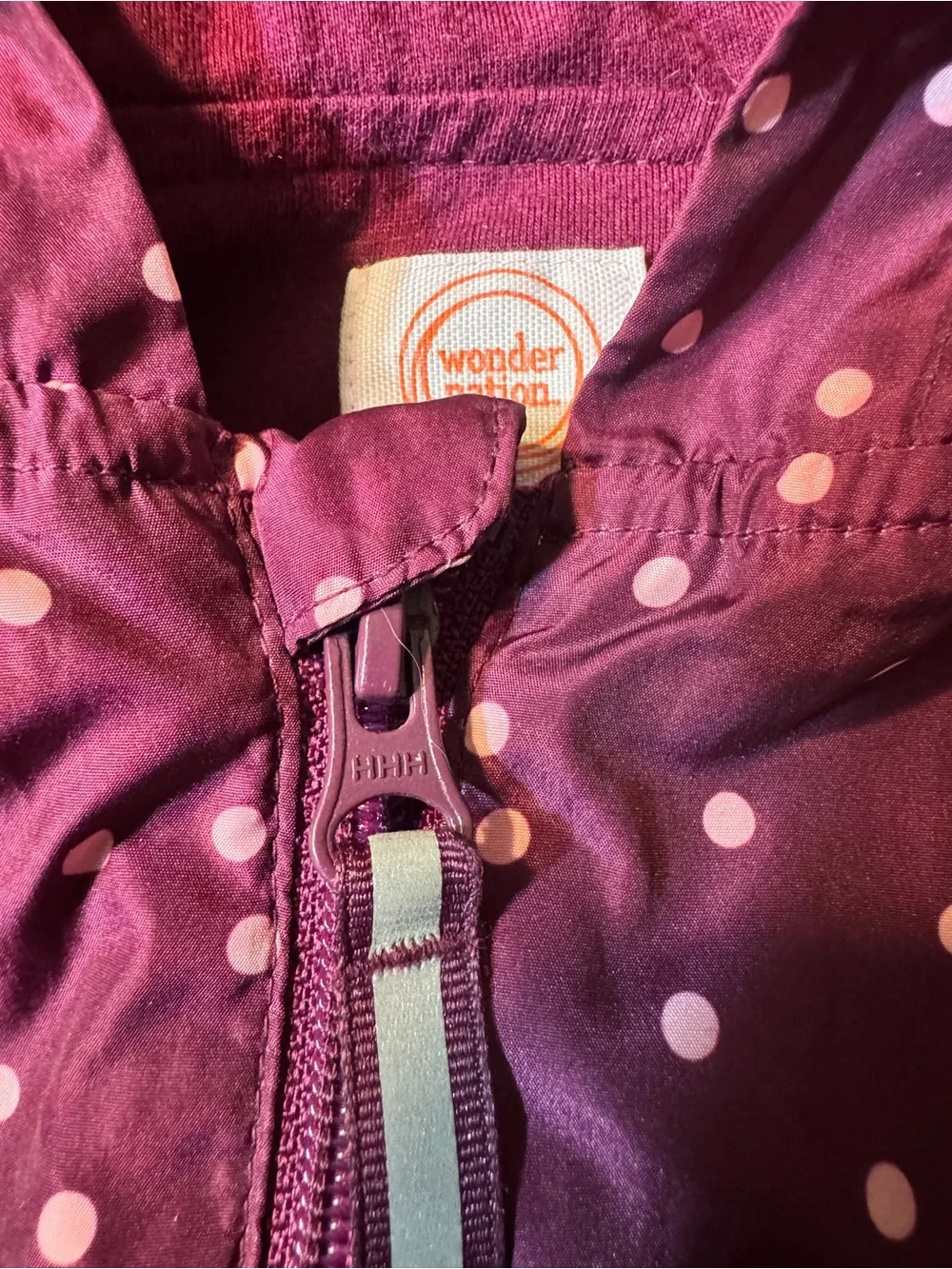 Wonder Nation Girls Size 5T Purple Polka Dot Hooded Jacket